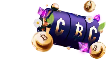 Slot drum with CBC symbols and Bitcoin coins, representing gaming options at CryptoBoss Casino.