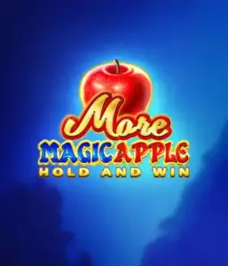 Step into the enchanting world of the More Magic Apple slot game by 3 Oaks Gaming, showcasing a glistening red apple against a deep blue background. This image captures the game's theme of enchantment and wonder. Ideal for lovers of magical themes, the vibrant visuals and attractive artwork make this slot stand out. 