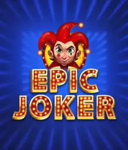 Step into the vibrant world of Epic Joker slot by Relax Gaming, featuring a cheerful joker with a bright red hairstyle against a luminous blue background. This image depicts the joy and humor of classic slots, perfect for fans of classic casino aesthetics, providing a charming adventure.