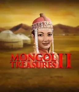 Step into the rich culture of Mongolia with the Mongol Treasures 2 game by Endorphina, featuring a stunning Mongolian woman adorned in traditional attire against a sunset-lit Mongolian steppe backdrop. This graphic captures the spirit of Mongolian culture, delivering a memorable cultural journey. 